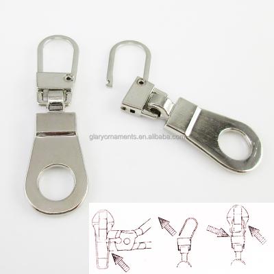 China Replaceable Metal Zipper Lock Zipper Puller Slider Seam Pull Nickel Free for sale