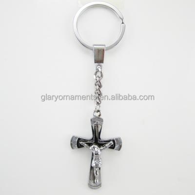 China St Benedict Religious Cross Crucifix Europe Key Ring Key Chain for sale