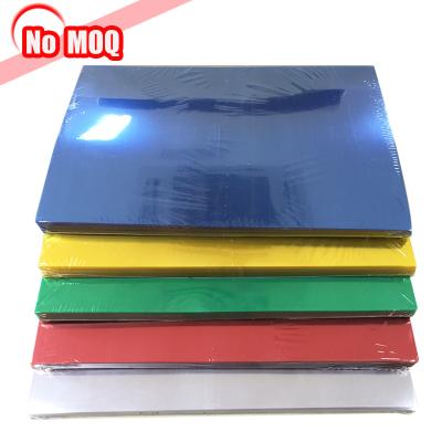 China Durable NO MOQ factory price pvc a4 colored transparent plastic binding cover for sale