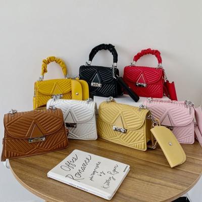 China Fashion 2021  Fashion 2pcs Set Purses Girls Cute Chain Handbag Lady Shoulder Hand Bag For Women for sale