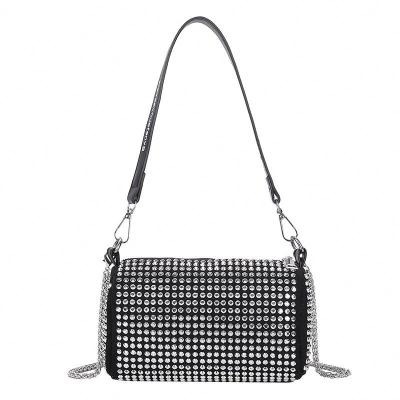 China Other wholesale New design trendy  fashion metal chain rhinestone purses and handbags for women for sale