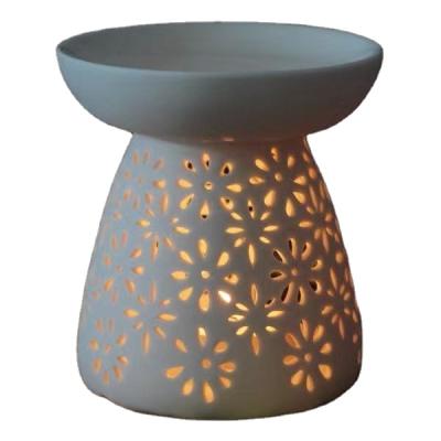 China AROMATIC White Night Lamp AROMATIC White Candle Light Holders Incense Censer Ceramic Aroma Stove for sale