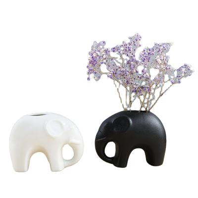 China Novelty Elephant Figures Decorative Vase Ideal Gift For Decor Home Craft Ceramic Flower Vase for sale