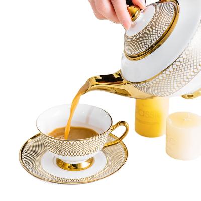 China Wholesale Creative Customized Viable Viable Porcelain Coffee and Tea Kettle Set Afternoon Tea Set for sale