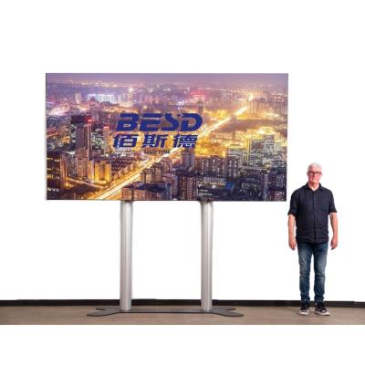 China Play Large Video Super Mobile Auto Lifting Advertising 147inch LED TV Display Screen For Indoor Event. for sale