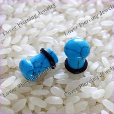 China [SE-SF022] Simple CLASSIC Turquoise Stone Flared Ear Plugs for sale