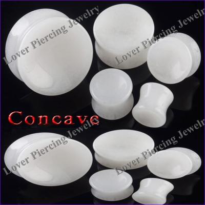 China CLASSIC [SE-C005] Hot Sales Concave Design High Polish Natural Stone Ear Plug Tunnels for sale