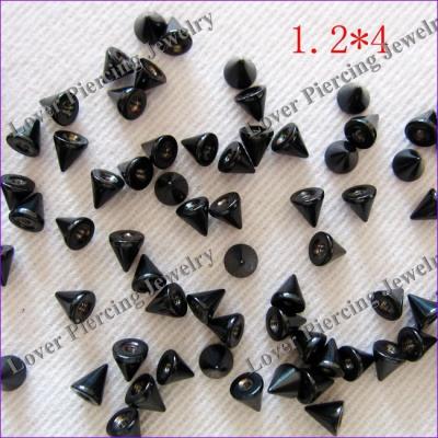 China [SS-LP34] Cute Black PVD Anodized Threaded Stainless Steel Cones Parts Piercing Replacement Body Jewelry Rings Accessories for sale