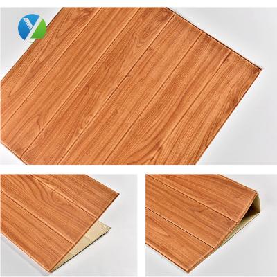 China Modern PE 3d wood wall stickers foam wallpaper pattern for home decor shop wallpaper for sale