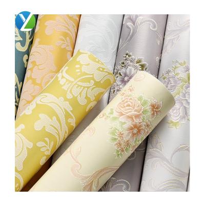 China Waterproof+ECO-Friendly Italy Floral Wallpaper For Hotel Wall Panels Decorative Interior Decor PVC Soundproof Wallpaper for sale