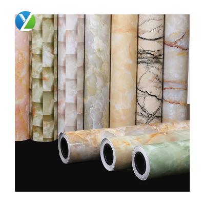 China Modern PVC Waterproof Self Adhesive Wallpaper For Bathrooms Design Pattern Walls Self Adhesive Marble Stickers for sale