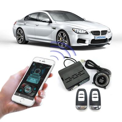 China Password Write Two Way Remote Car Alarms With Phone App Control PKE Entry Car Security System With Button Starter Stop for sale