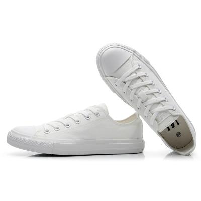 China Fashion Trend Outsole Canvas Sneaker Rubber White Black White Shoes Lace Up Men's Casual Walking Shoes for sale