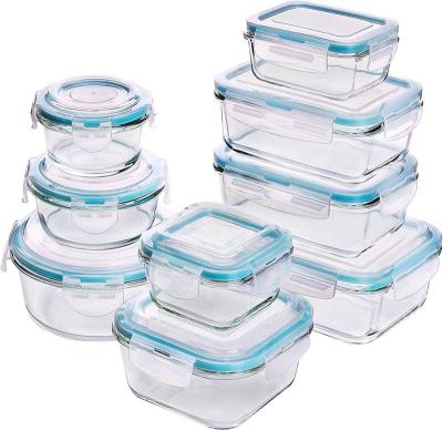 China Freshness Preservation 4pcs Bpa Free Glass Containers Set Meal Prep Food Storage With Lids for sale