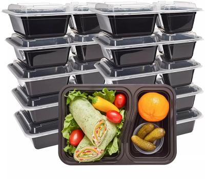 China 30oz Meal Prep Containers Lunch Microwavable Reusable Food Containers [30 Packs] with Lids, 2 Compartments, BPA Free Food Storage Bento Box for sale