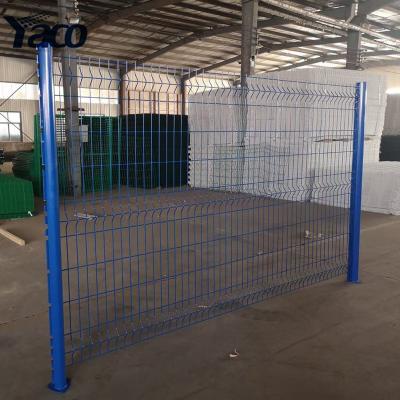 China Easily Assembled Outdoor Square 3D Post Powder Coated Welded Wire Mesh Fencing Panel Welded Garden Fence for sale