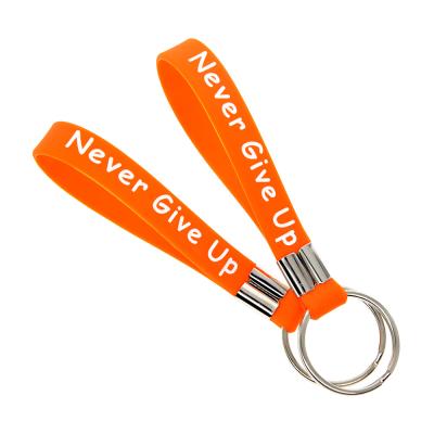 China Souvenir Gifts Promotional High Quality Silicone Wristband Key Chain for sale