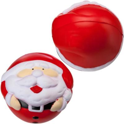 China Christmas Gift Squeezable Cheap Promotional Stress Santa Claus Ball PU for sale