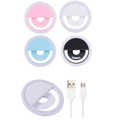 China Portable Selfie Ring Light USB Rechargeable Phone Selfie Ring Light Portable Mobile Clip Charging Mobile Phone Smartphone Living for sale