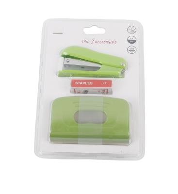 China Promotion Office Convenient Stationery Sizes Color Rabbit Printed Square Plastic Mini Stapler Stitching Set for sale