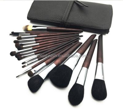 China Angular Blush Good Quality Goat Hair Cosmetics Brushes 18 Pieces Ore Make Up Brush Set With Bag for sale