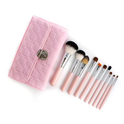 China Beauty Care Makeup Tools High Quality Synthetic Rose Wood Cosmetic Face Powder Eyeshadow Makeup Brush 10 Pcs for sale