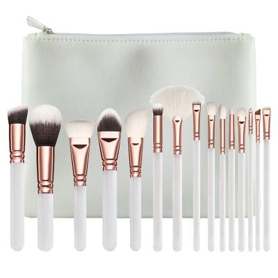 China Beauty Care Makeup Tools Customize Pro Rose Gold Complete Makeup Brush 15Pcs Set for sale