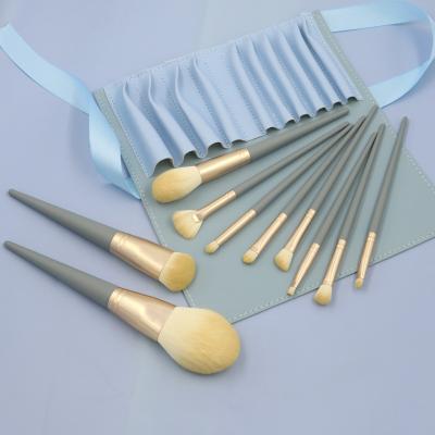 China Angular Blush Makeup Brushes New Cosmetic Tools Cruelty Free Collection 10 Pcs for sale