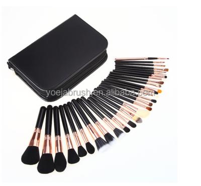 China Angular Blush Personalized Makeup Brush Set Makeup Cosmetic Tools Black Silver Brush Set 29Pcs for sale