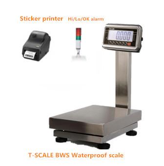 China BWS-3040-AL 60kg / 5g Waterproof IP67 Stainless Steel bench platform Checkweigher for sea food weighing with LED display indicator printer for sale