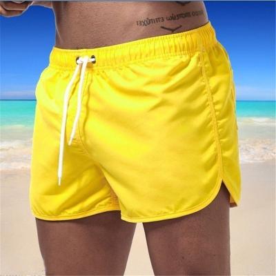 China Wholesale Custom Antibacterial Mens Beach Shorts Mens Gym Sports Shorts Solid Color Lace Up Fashion Beach Shorts for sale