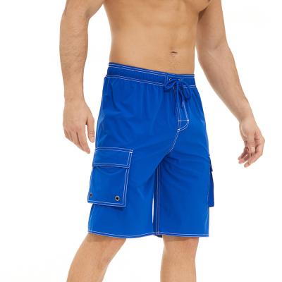 China New Antibacterial Men's Quick-drying Solid Color Beach Shorts Casual And Comfortable Outdoor Sports Shorts Pure Cotton Lace-Up Swimming Trunk for sale