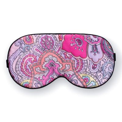 China Mulberry 100% Silk EyeMask Hotel Travel Adult For Night Sleep Floral Blindfold Eye Cover Custom Logo for sale