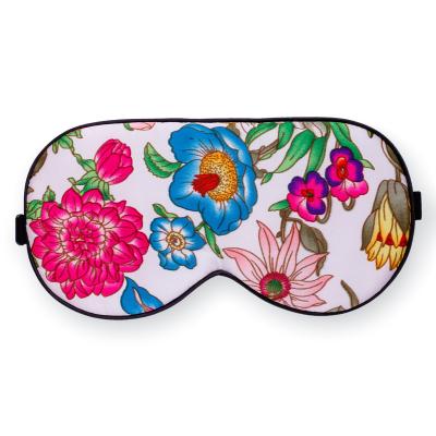 China Adult OEM 100% Mulberry Silk Eye Mask For Night Sleep Floral Eye Cover Blindfold Accept Custom Made for sale