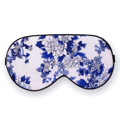 China Wholesale Adult 100% Mulberry Silk Eye Mask For Night Sleep Floral Eye Cover Blindfold for sale