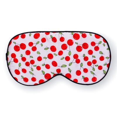 China Adult Custom 100% Silk Label Blackberry Eye Mask Blindfold For Night Sleep Floral Pattern for sale