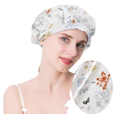 China Casual Fast Shipping 100% Mulberry Silk Mulberry Silk Sleep Cap Women Pure Silk Hood For Hair Care for sale