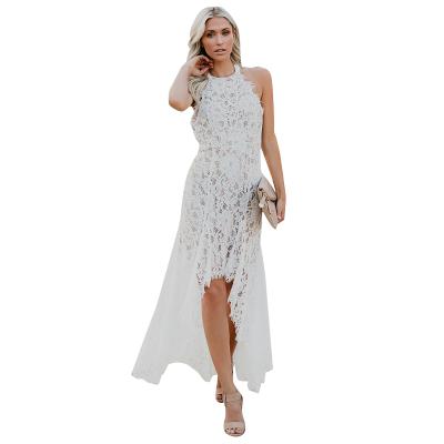 China New Summer Lace Anti-Static Women Dress Elegant Backless Even Dress Long for sale