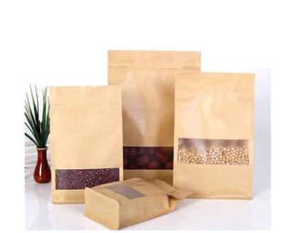 China Laminated Material Doypack Pouch Stand Up Kraft Paper Bags/ Heat Seal Zipper Paper Packaging Bag for sale