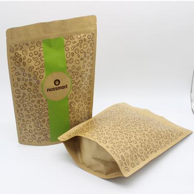 China Resealable kraft paper zipper bags brown kraft paper bags paper pouch with custom logo for sale