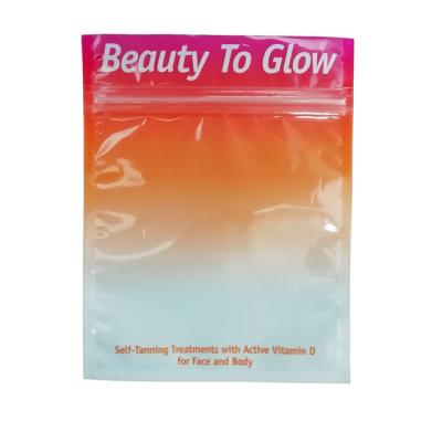 China Custom printed colorful zip lock clear plastic bags for cosmetic makeup brush packaging for sale