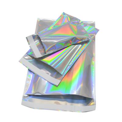 China Colorful Laser Self Sealing Aluminum Foil Envelopes Holographic Adhesive Courier Plastic Packaging Bags for sale