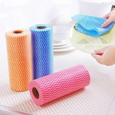 China Hot Selling Disposable Bamboo Household Stocked Microfiber Water-absorbing Non-oily Tableware Kitchen Dish Clothes for sale