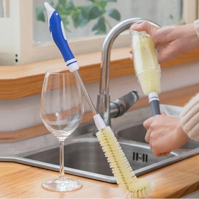 China Stored No Dead Corners Cleaning L-Shaped Special L-Shaped Brush Water Bottle Mouth Brush Cup Long Handle Cleaning Cup for sale