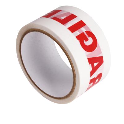 China Cardboard Sealing 48mm x 33M Fragile Printed Packing Tape With White Background for sale