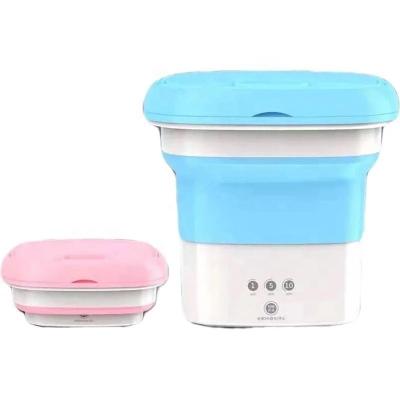 China Mini Folding Wash Bucket Household Portable Electric Seal Operation Button Touch Hotel Washing Machine Foldable Barrel For Travel for sale