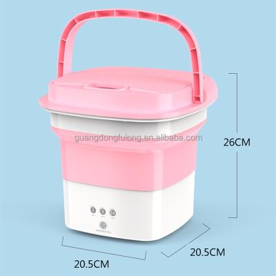 China Mini Folding Wash Bucket Household Portable Electric Seal Operation Button Touch Hotel Washing Machine Foldable Barrel For Travel for sale