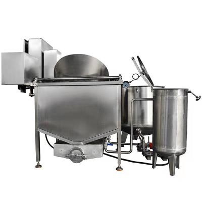 China 304 Stainless steel electric heating water oil continuous fryer gas continuous frying machine for sale