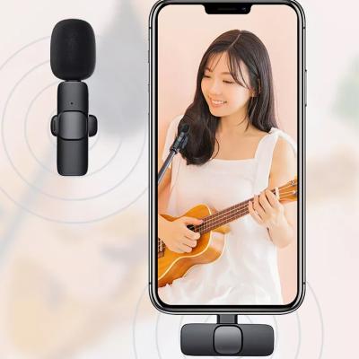 China Professional Mobile Phone Mini Lavalier Wireless Collar Lapel Microphone Microphone for IOS and Android System Interview Microphone for sale