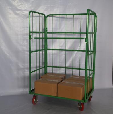 China Material Storage And Material Handling Steel Roll Container Foldable Logistics Trolley for sale